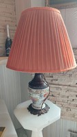 Antique, hand-painted, table lamp with a porcelain body