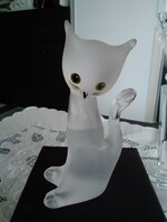 For cat collectors! Ring holder cat made of matte and transparent glass!
