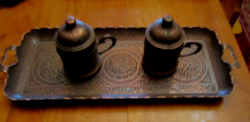 Traditional Turkish coffee set for 2 copper