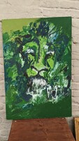 Szitás Bernadett: Oroszlánfej - festmény
