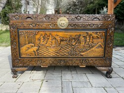 Huge Chinese sandalwood chest, Japanese, Oriental, Asian