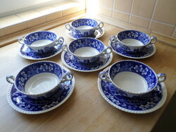 Set of 6 English Copeland Spode porcelain soup cups