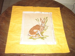 Beautiful embroidered bunny cushion cover