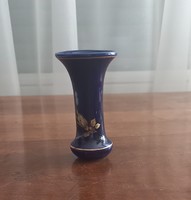 Hollóházi kék váza 8 cm magas