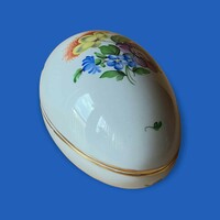 Herend porcelain egg with flower pattern decor