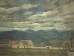Ágoston Wenceslas (1895-1946): landscape with houses