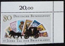 N1300s / Németország 1986 Bélyegnap bélyeg postatiszta ívsarki összegzőszámos