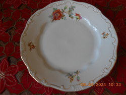 Zsolnay vadrózsa mintás lapos tányér