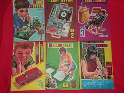1968. Ezermester do-it-yourself hobby monthly magazine complete complete season in one, numbers 1-12 according to the pictures