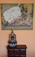 Mid century fat lava kerámia állólámpa, 1960-as évek x