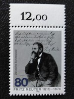 N1263sz / Germany 1985 fritz reuter stamp postal clean curved edge summary number