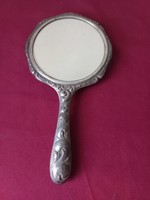 Antique silver-plated vanity mirror