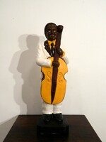 Nagyméretű antik / art deco jazz zenész kerámia szobor