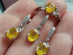 Yellow sapphire 925 silver set