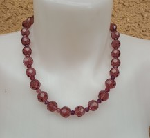 Fashion necklace - glass shape with pearls
