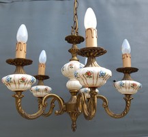 Marked, Italian majolica copper chandelier
