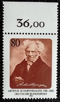N1357sz / Németország 1988 Arthur Schopenhauer filozófus bélyeg postatiszta ívszéli összegzőszámos