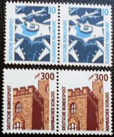 N1347-8wc2 / Germany 1988 attractions stamp set in a horizontal pair