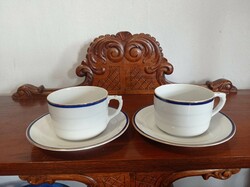Pair of art deco drasche/Kőbanyai gilded porcelain teacups