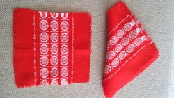 Small red woven tablecloths, 5 pcs together