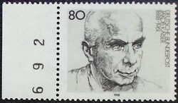 N1350sz / Németország 1988 Jakob Kaiser politikus bélyeg postatiszta ívszéli azonosítószámos