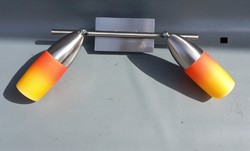 Pair of retro chrome ceiling or wall lamps
