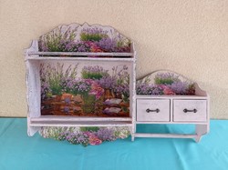 Lavender wall spice shelf set