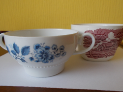 Porcelain soup cups together