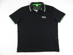 Original hugo boss moisture manager (m) sporty elegant men's black collared T-shirt