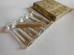 Vintage ólomkristály késbak készlet -  6 darabos