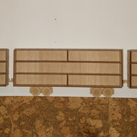 Iii.-Iv.-V. Marked spare truck for wall shelf trailer reorder with 5 compartments