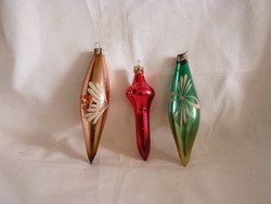 Old glass Christmas tree decorations! - 3 icicles!