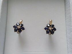Sapphire gilded silver earrings