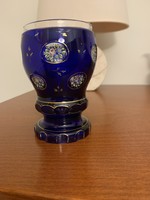 Bidermeier cobalt blue, enamel-painted glass