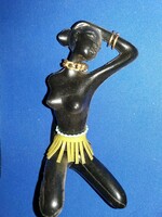 Old art deco omnia plastic advertising figure negro lady designed by János Török according to the pictures