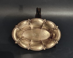 Antique 800 silver oval bowl with ring holder