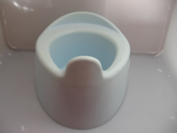 Retro light blue plastic potty