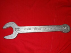 Old humorous workshop wall decoration metal 50's wrench with the inscription 