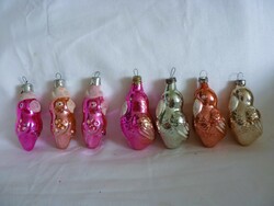 Old glass Christmas tree decorations - 7 parrots!