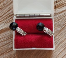Esprit silver earrings with black and white zirconia stones