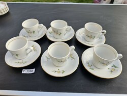 T1550 Lowland daisy pattern coffee cups 6 pcs