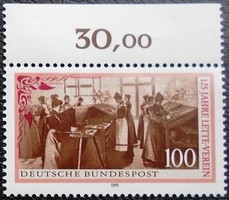 N1521sz / 1991 Németország Női Nyomdai Dolgozók Társasága bélyeg postatiszta ívszéli összegzőszámos