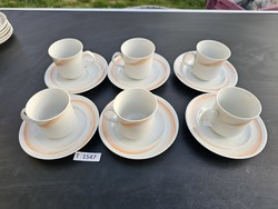 T1547 lowland orange striped coffee cups 6 pcs