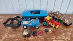 Old vehicle board games with gear tractor