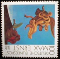 N1569 / 1991 Germany max ernst painting stamp postal clear