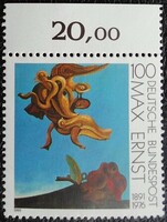 N1569sz / 1991 Germany max ernst painter stamp postal clear curved edge summation number