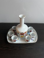 Kalocsai porcelain brandy set