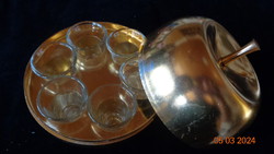 Retro cup holder, 2 cl, 6 pcs., anodized, in aluminum case, 60s
