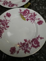 Porcelain white burgundy floral plates 24 cm 2 pcs.