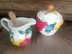 Cute fruit ceramic kionto and sugar/honey pot